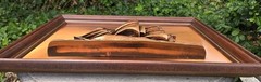NAUTICAL, FRAMED, COPPER CLAD “3D” SHIP MODEL Victor Personette 22X16″