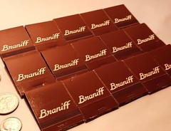 20 BRANIFF AIRWAYS 1928-82 matchbook lot vtg aviation airplane jet airline sign