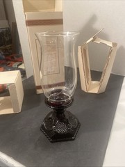 Avon 1876 Cape Cod Collection RUBY RED PEDESTAL Hurricane Lamp ORIGINAL BOX Pz