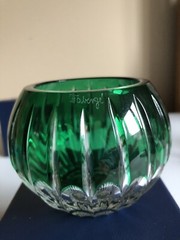 Faberge Crystal Votive Na Zdorovya Emerald Green PAIR