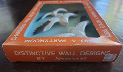 VTG Norcrest Chalkware Bisque Seagulls in Flight Wall Hangings Set/3 NEW IN BOX