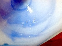 Akro Agate Blue White Slag Glass 3″ Mini Vase 764 Urn Succulent Planter INV#865