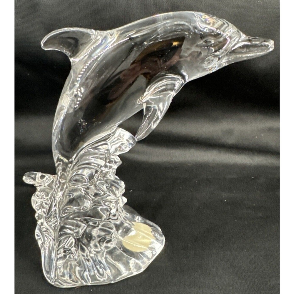 Dolphin Sculpture 24% Lead Cristal Au Plomb Wonders of the Wild in Waves Germany