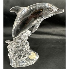 Dolphin Sculpture 24% Lead Cristal Au Plomb Wonders of the Wild in Waves Germany