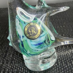 Vintage Czech Republic Hand Made Art Glass Figurine Fish Figure Hand Blown Glass