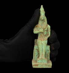 Ancient Egyptian God Thoth Seated Statue Ibis Deity Pharaonic Wisdom Stone BC