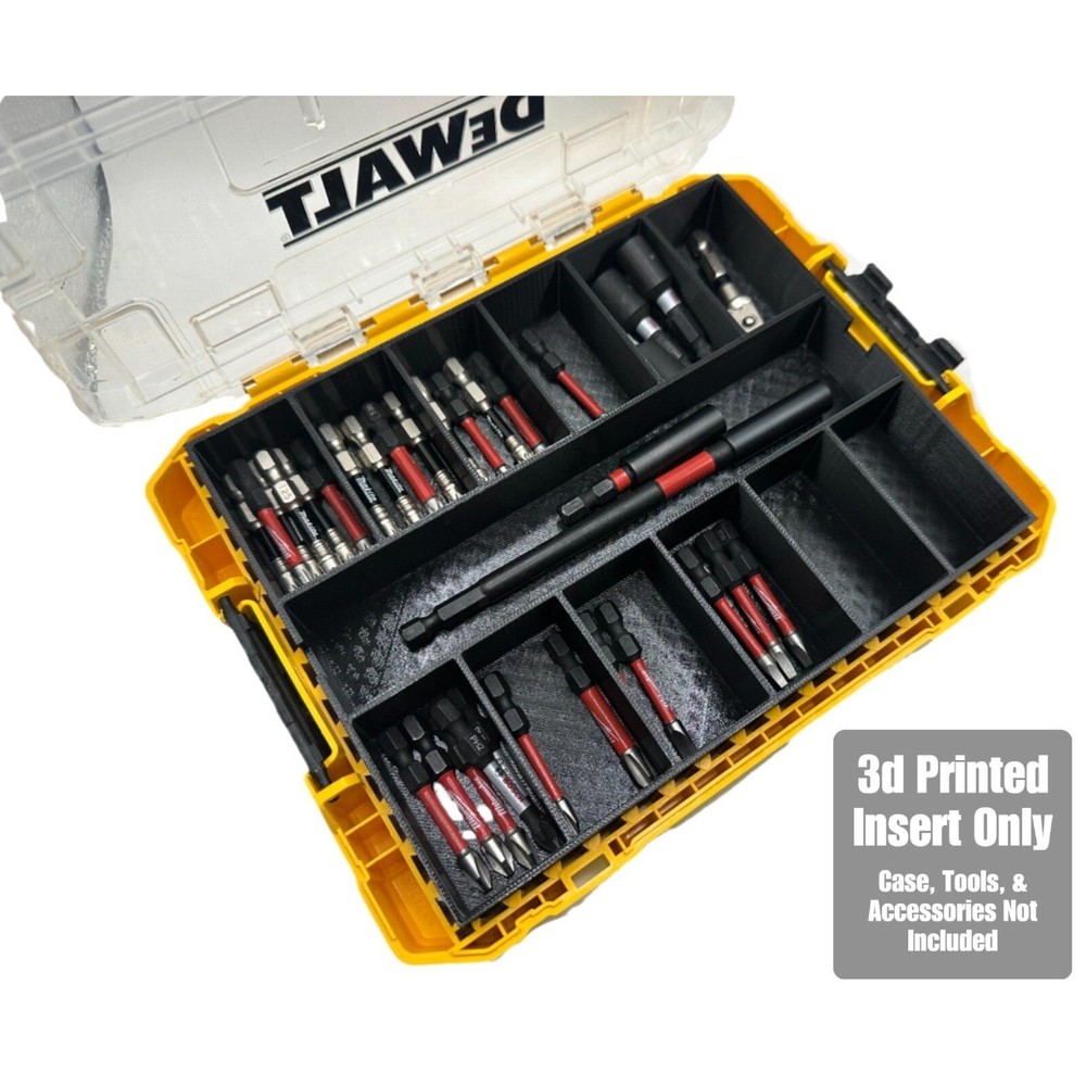 ToolCraft3d Impact Bit Organizer Insert for DEWALT Medium ToughCase (13 comp)