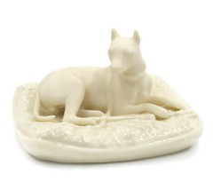 Vintage Belleek Boxer Dog Figurine, Parian Porcelain Hallmark, 6th Mark Ireland