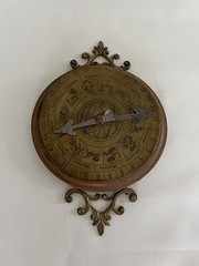 Antique Calendar Astrological Art Horoscope Wall Hanging Decor Broken ***