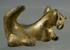 Fine Pre Columbian STYLE Tairona Tumbaga Feline Pin/Pendant Effigy ca. 20th c.