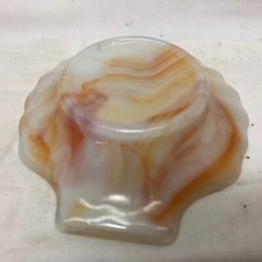 Vintage AKRO AGATE Shell Trinket Dish Ashtray Slag Glass