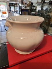 Late 1800’s Early 1900’s Antique Chamber Pot With Metal Wire & Wood Handle Nice!