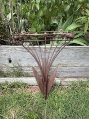 Vintage Mid Century Iron Wall Sconce Plant Holder Bronze Finish