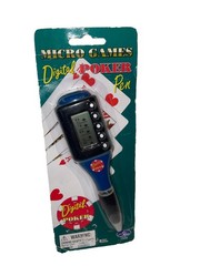 NEW NOS Digital POKER Pen Blue MICRO GAMES Handheld Fun