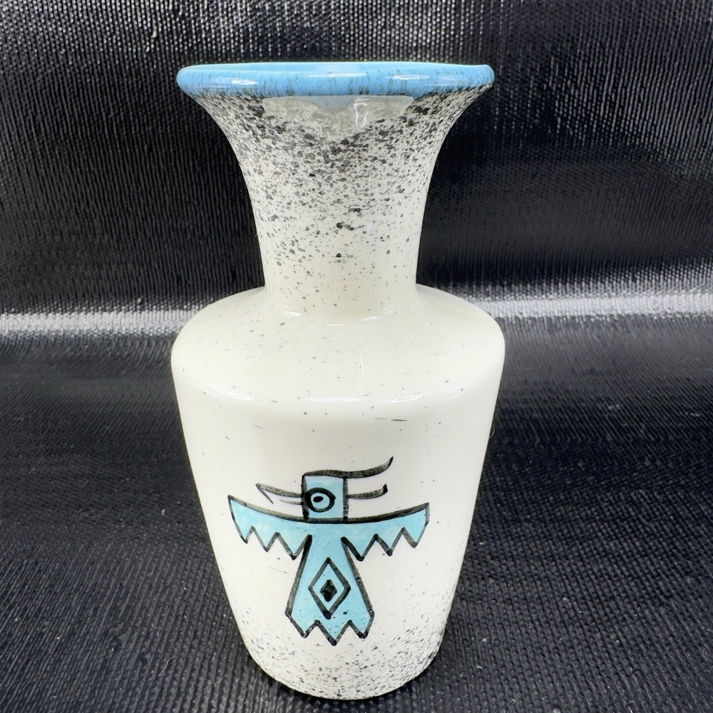 Loma of Arizona Pottery Southwestern Vase Vessel Blue Bird Pottery Stoneware VTG