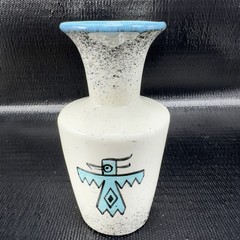 Loma of Arizona Pottery Southwestern Vase Vessel Blue Bird Pottery Stoneware VTG