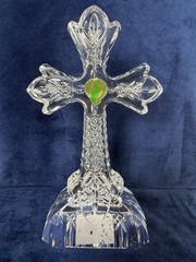 NWT Waterford Lismore 7″ Standing Lead Crystal Standing Cross – No Box