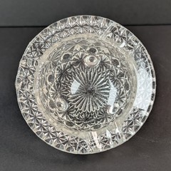 Vintage Fenton Ashtray Clear Pressed Glass Button and Daisy Pattern Made in USA