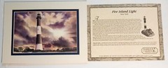 Fire Island Light NY Bass Harbor Head Maine 2 Lighthouses Double Matted Prints
