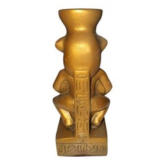Ancient Egyptian God Bes Protective Statue Bronze Tone Home Decor Artifact