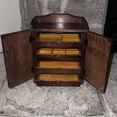 Vintage Revolutionary War Bicentennial 4-Drawer Decoupage Jewelry Chest Box MCM
