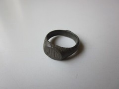 very rare ancient Viking engraved massive small bronze ring with runes. IX – X A