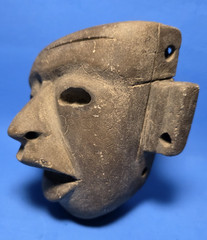 PRE-COLUMBIAN TEOTIHUACAN STONE PECTORAL MASK