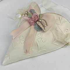 Wall Pocket Floral Heart Heather Sykes CatNip 1990s Pastel Cottage Decor Boxed