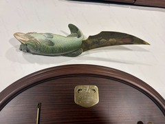 Cool & Very Rare Franklin Mint Largemouth Bass Collector Knife w/ Display AS IS