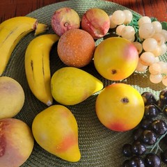 MCM Vintage Alabaster Stone Faux Fruit Artificial 13 pieces Unbranded
