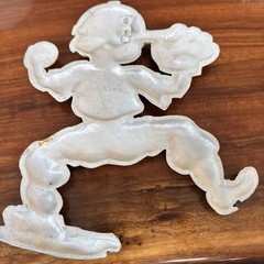 Vintage Sexton 1970s Cast Aluminum Wall Mount Ball Player