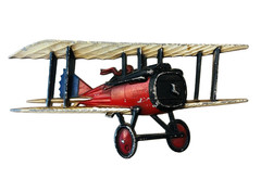 Vtg 1975/76 Homco Biplane WW2 War Airplane Metal Wall Decor USA Set of 2