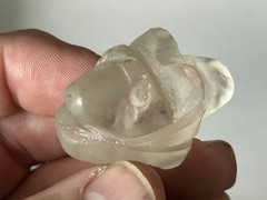 INCREDIBLE CLEAR QUARTZ DUAL JAGUAR EFFIGY PRE-COLUMBIAN PENDANT, MEXICO, COA
