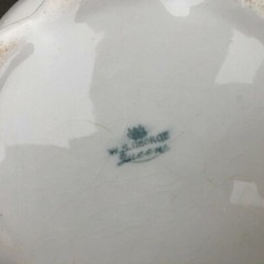 Antique White Chamber Pot W. S. George Queen w. Gold Trim Crazing on the Inside