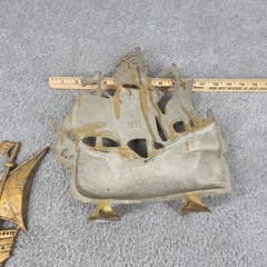 Vtg Nautical Sailing Ship Cast Aluminum Wall Hanging Doorstop Japan Made In Lot