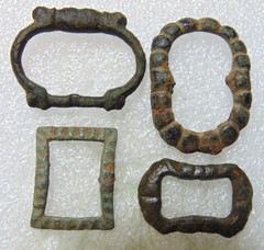 4 Medieval to Early Georgian Bronze Buckles (Metal Detector Finds)