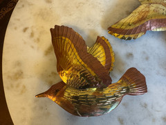 Set of 3 Vintage Home Interiors Gold Tone Tin Birds in Flight