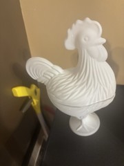 Classic Milk Glass- Midnight Black-iridescent Carnival Glass- Roosters stunning