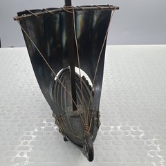 Viking Ship Iron Model Copper Brass 4 1/2″ Long Norway Vintage Travel Souvenir