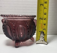 Vtg Degenhart Boyd Thumbprint Cauldron Gypsy Toothpick Candle Holder Amethyst