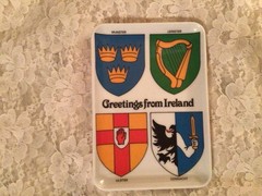 Greetings From Ireland Plastic Trinket/Tip Tray ,A John Hinde Vintage Souvenir