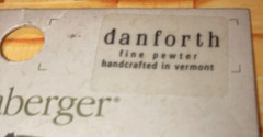 Longaberger Danforth Pewter Tie-On from The Homestead-Basket w/Flowers-NEW!!!