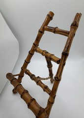 Vintage Scorched Bamboo Tabletop Easel – Chinoiserie / Boho Chic Display Stand