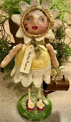 Penny McAllister 2007 Folk Art “Petal Pusher” Paper-Mache Bobblehead Figure