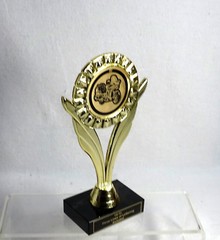 MOTORCYCLE TROPHY, BIKE AWARD, MOTORCYCLE SHOW CHOPPER WHEEL UP