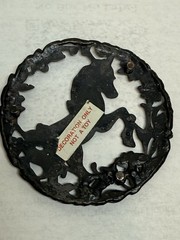 Vintage Unicorn Potpourri Lid Pewter Metal Lid 3″