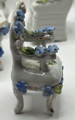 German ELFINWARE Porcelain Furniture, 6 pcs set, Hand painted, Gilded – MINT