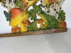 VTG Homco Universal Statuary 3-D Wall Art Decor Mushroom Frog Butterfly MCM 3 pc