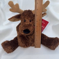 Comet Hallmark Christmas Reindeer Brown Plush & Tinsel Fur Jingle Bell Retired