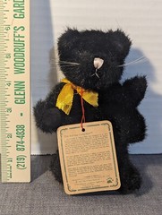 Vintage 1990s Boyds Bear. (Poe) Black Halloween Cat Collectible Animal.